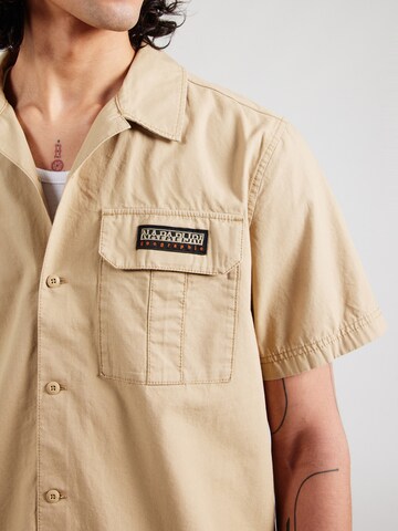 NAPAPIJRI Regular fit Button Up Shirt 'BOYD' in Beige