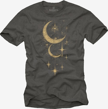 MAKAYA Shirt 'Moon Stars' in Grey: front