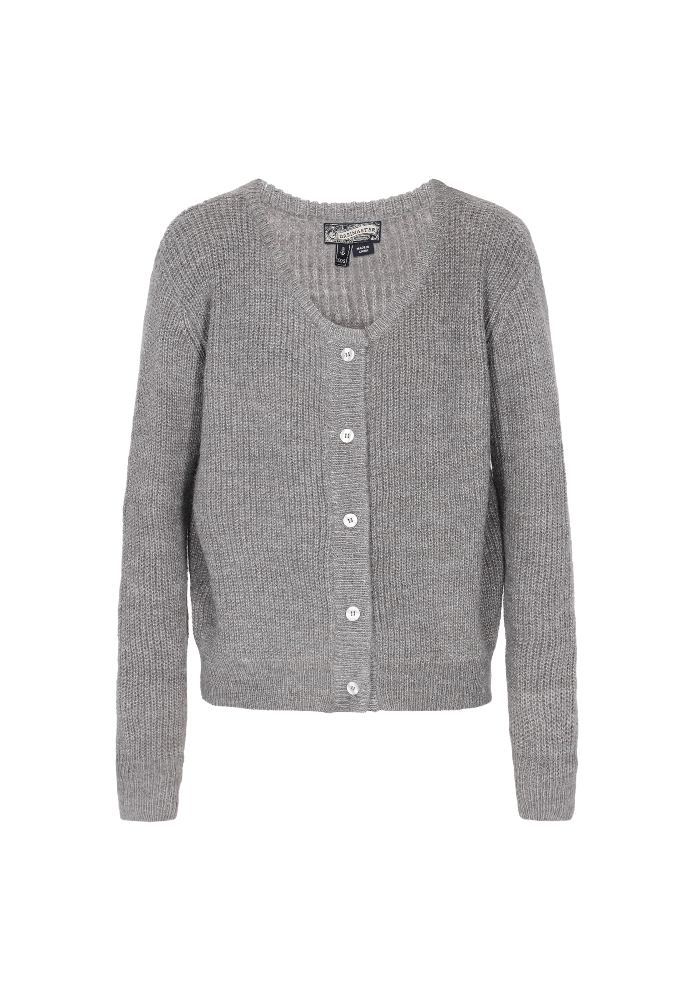 DreiMaster Vintage Kardigan 'Vintage' w kolorze szary: przód