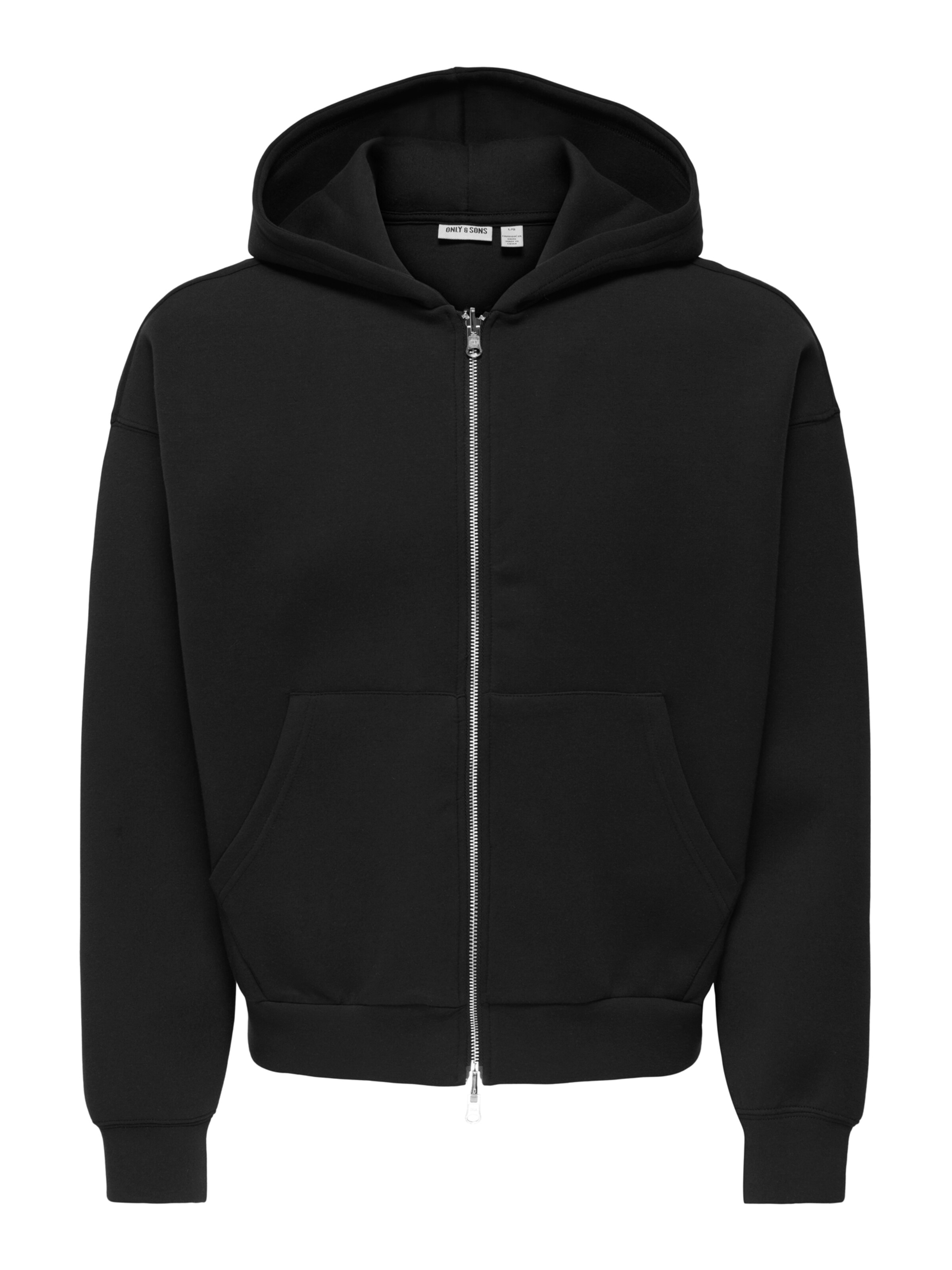 Only & Sons Кофта на молнии 'ONSGOYLE' в Черный: спереди