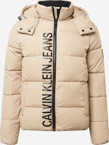 Calvin Klein Jeans Winter Jacket in Beige: front
