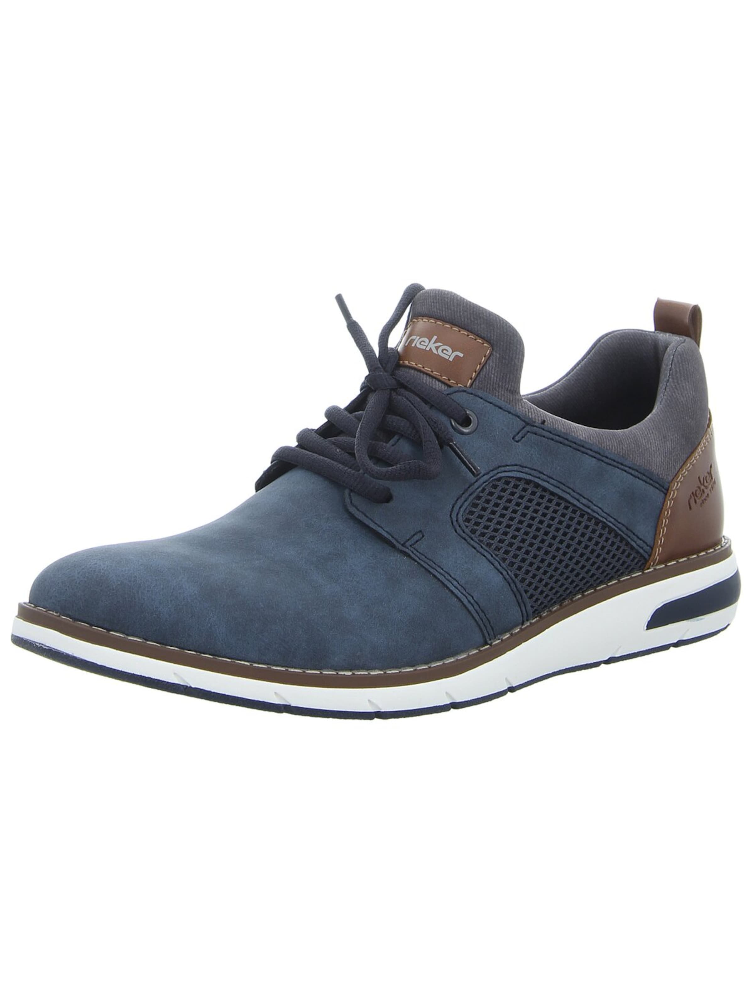 Rieker Sportlicher Schnürschuh 'Herren Schnürschuh 11351-14 Lederimitat in blau' in Blau: Vorderseite
