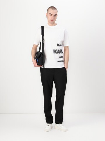 balta Karl Lagerfeld Marškinėliai