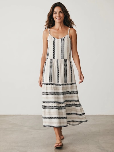 Pink Label Summer Dress 'BEACHWEAR BEIGE & BLACK EMBROIDERY' in 36 in Beige, Item view