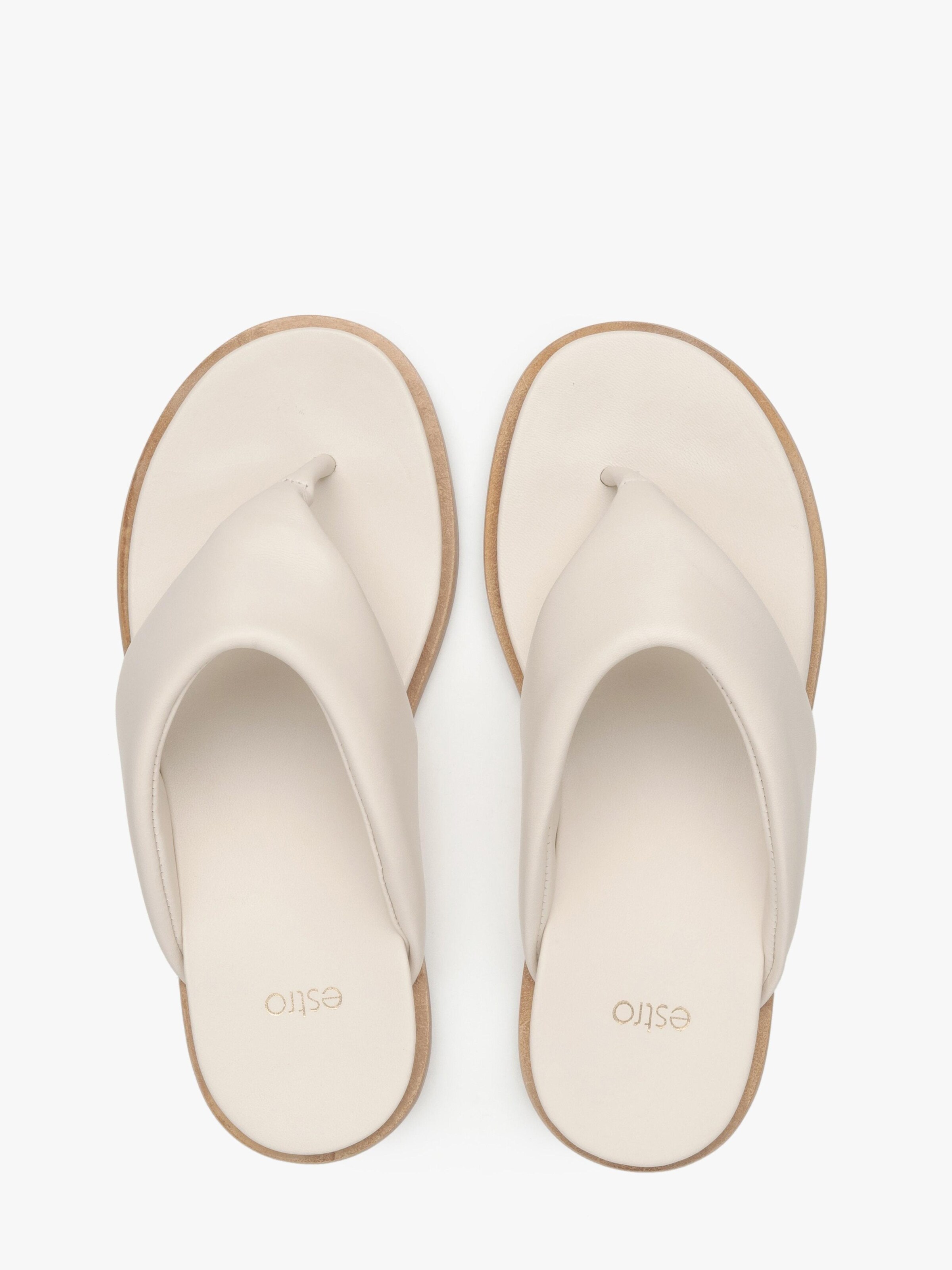 Estro T-Bar Sandals '556017' in Beige