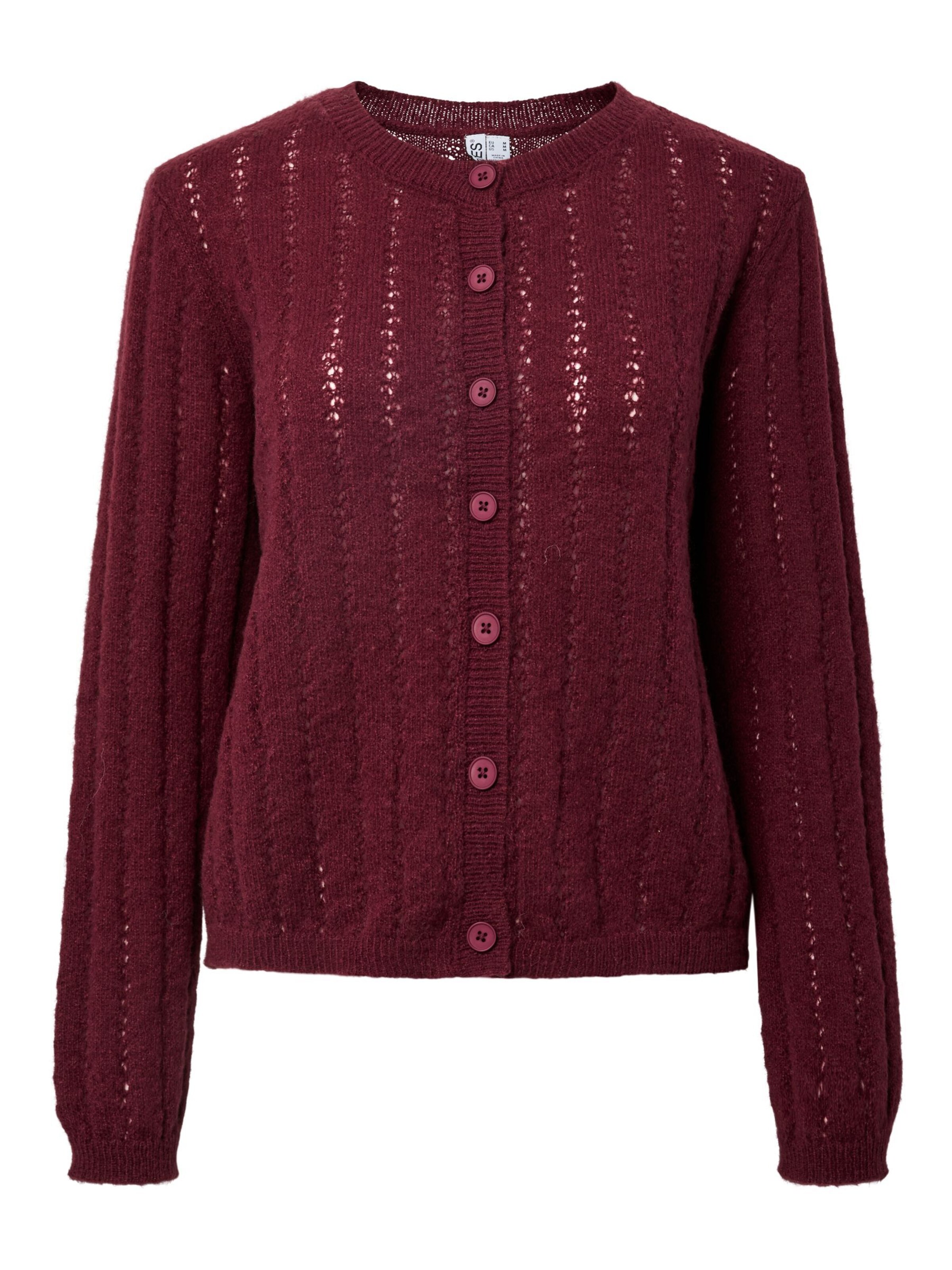 PIECES Strickjacke 'PCAda' in Rot: Vorderseite