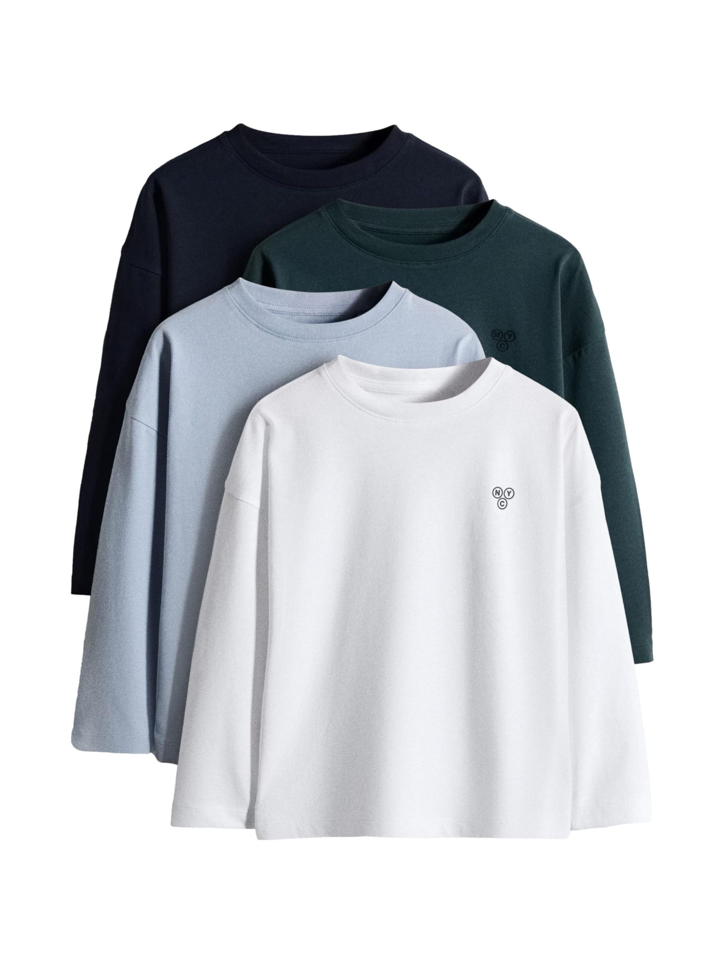 The Set Camiseta en 98 en navy / azul paloma / verde oscuro / blanco, Vista del producto