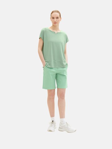 TOM TAILOR Regularen Chino hlače | zelena barva