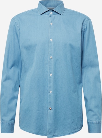 BOSS Black Regular fit Button Up Shirt 'Hanka' in Blue: front