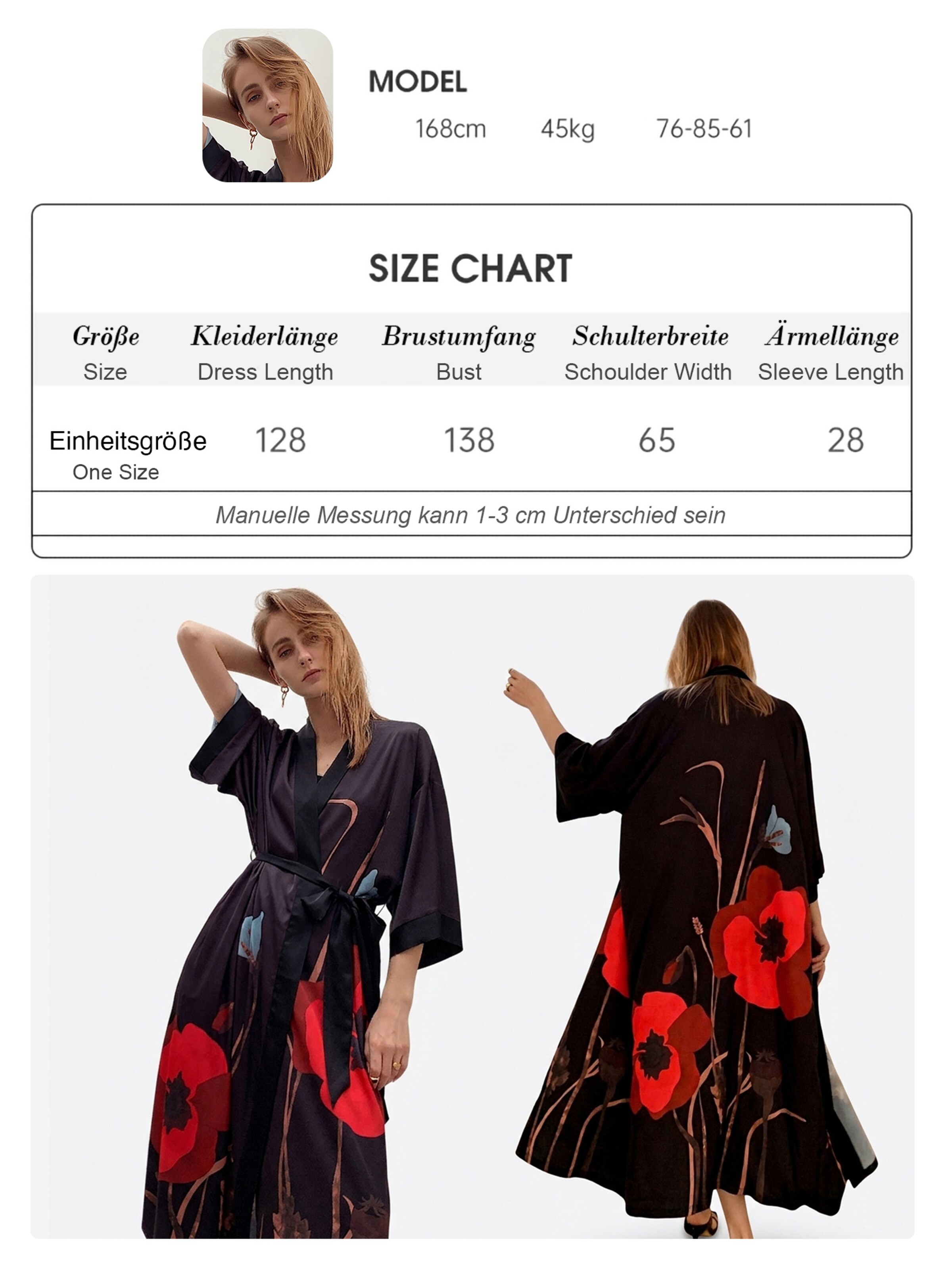 Vivi Idee Dressing Gown 'Dalien' in Black