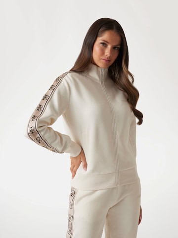 GUESS - Sudadera con cremallera en beige
