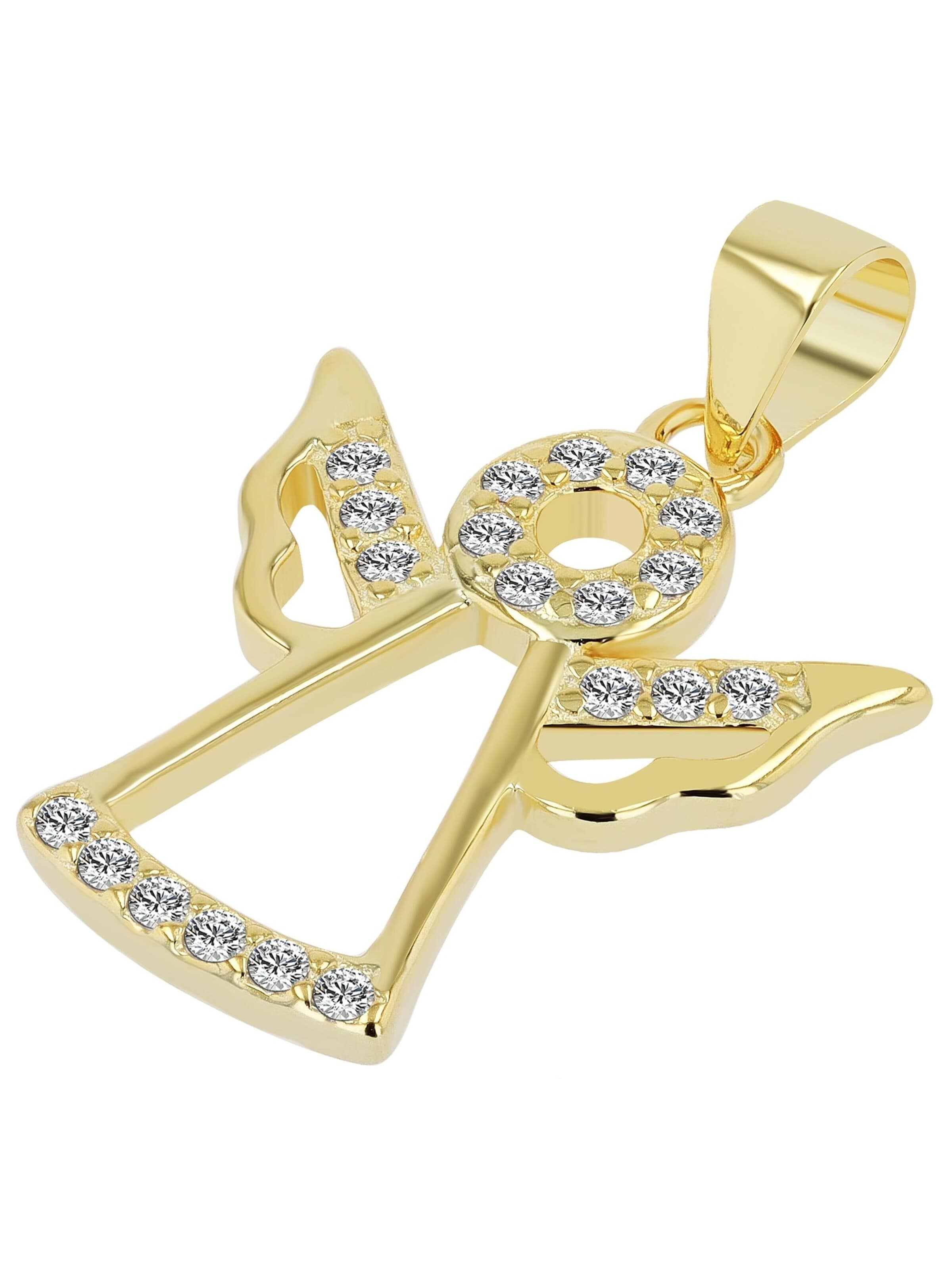 Akzent Pendant '"Eira" aus 925 Sterlingsilber, rhodiniert, langlebig' in Gold: front