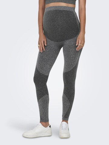 Only Maternity Skinny Sportbroek 'MALTEA' in Grijs: voorkant