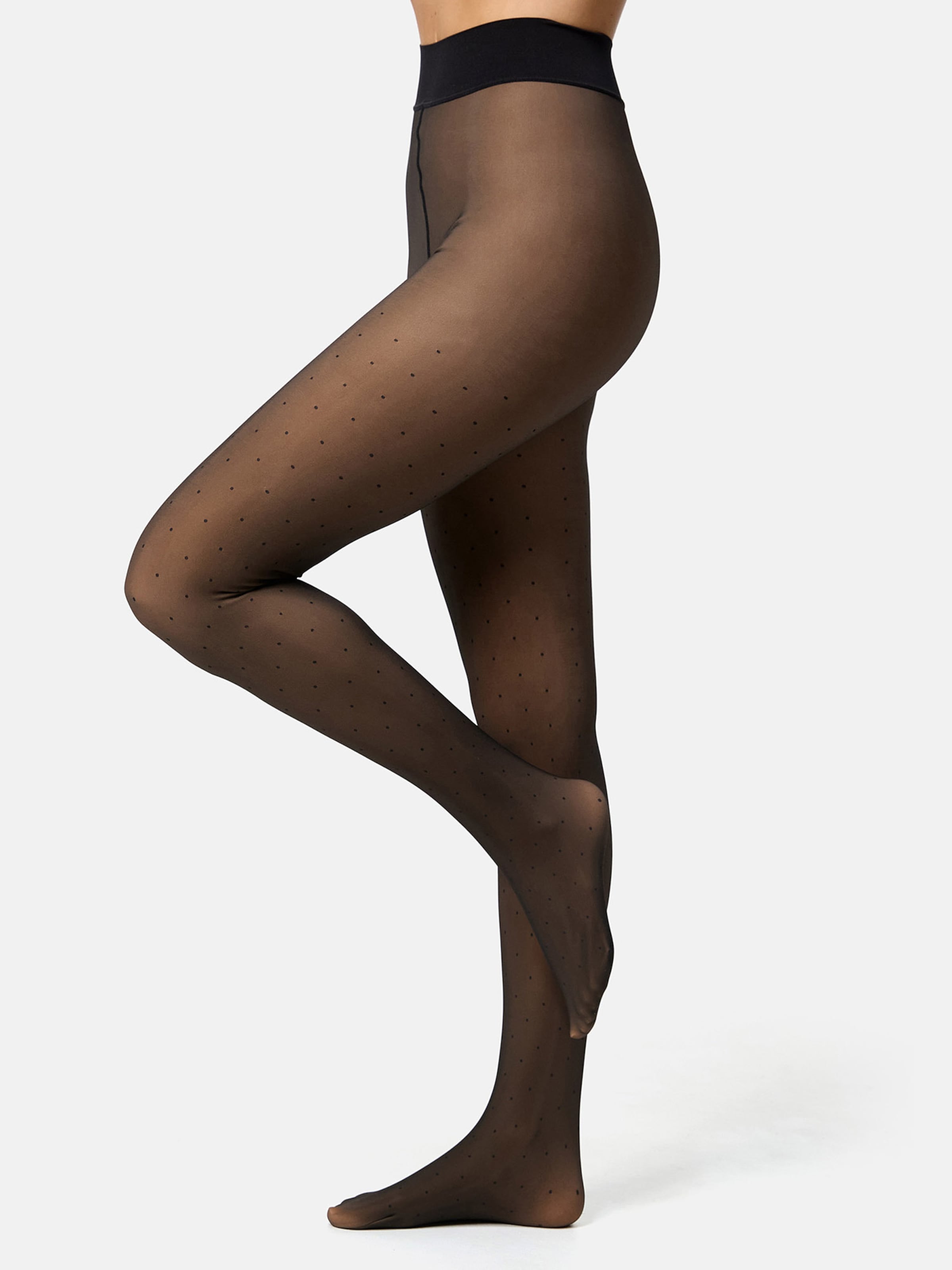 Nur Die Fijne panty ' Warm & Transparent haltbar 80 DEN Print ' in Zwart: voorkant