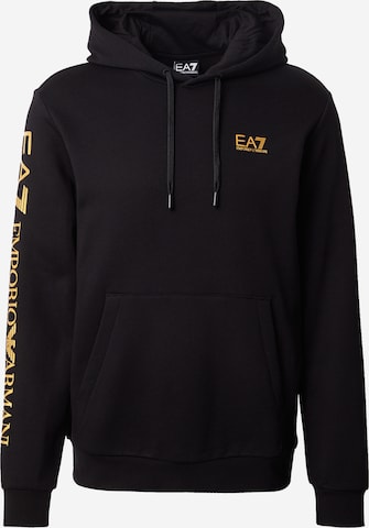 EA7 Emporio Armani Sweatshirt in Zwart: voorkant