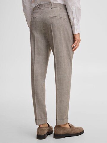 STRELLSON Slim fit Pleat-front trousers ' Luis ' in Beige