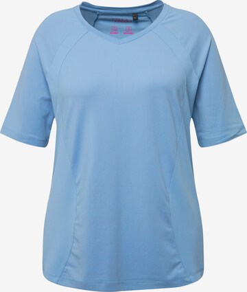 T-shirt fonctionnel Ulla Popken en bleu : devant
