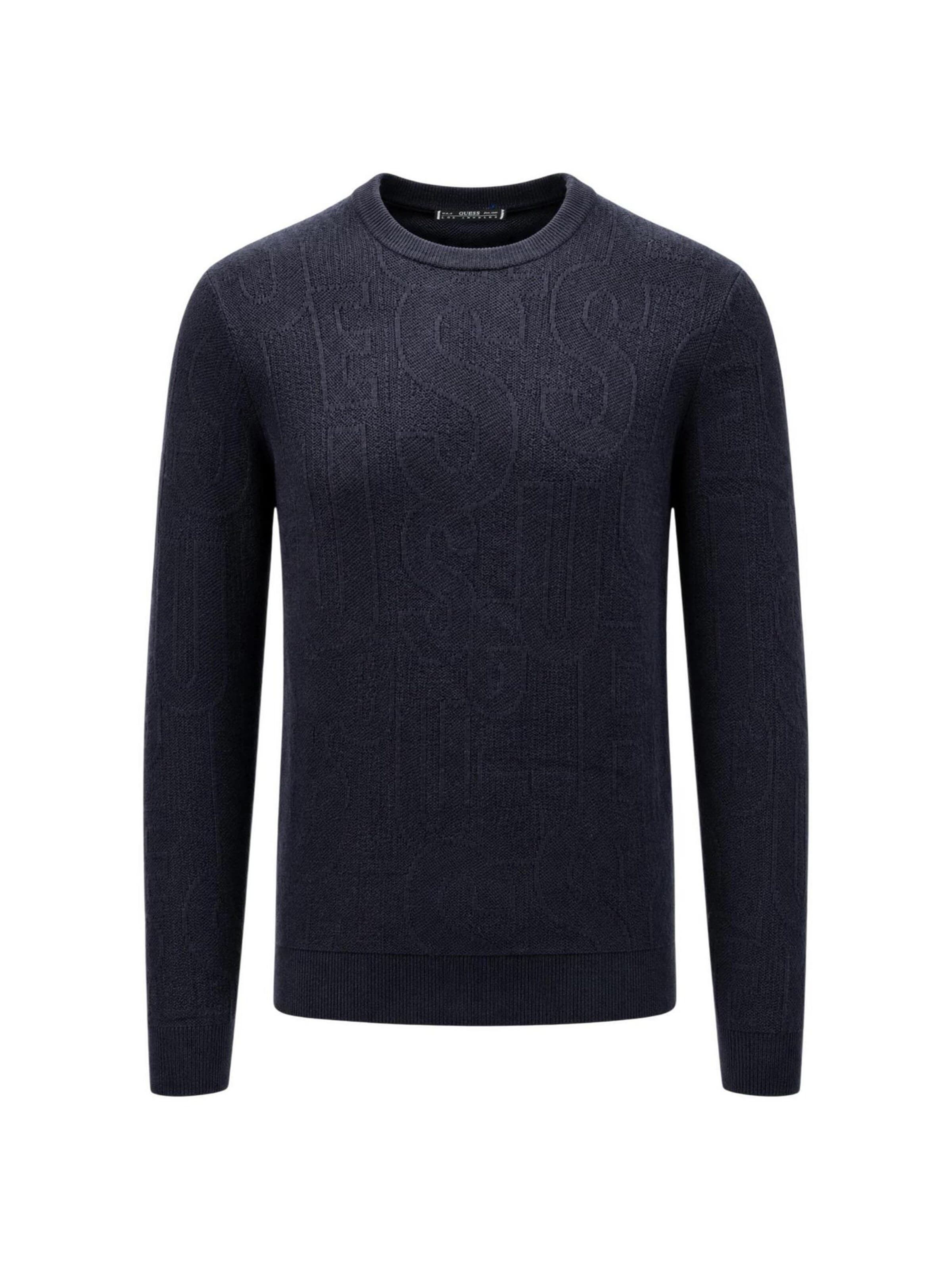 GUESS - Jersey 'NESTOR CN ALLOVER LO M6BR23 Z1373' en negro: frente