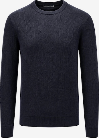 GUESS - Jersey 'NESTOR CN ALLOVER LO M6BR23 Z1373' en negro: frente