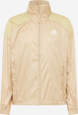 ADIDAS SPORTSWEAR - Casaco deportivo 'Traveer' em bege: frente