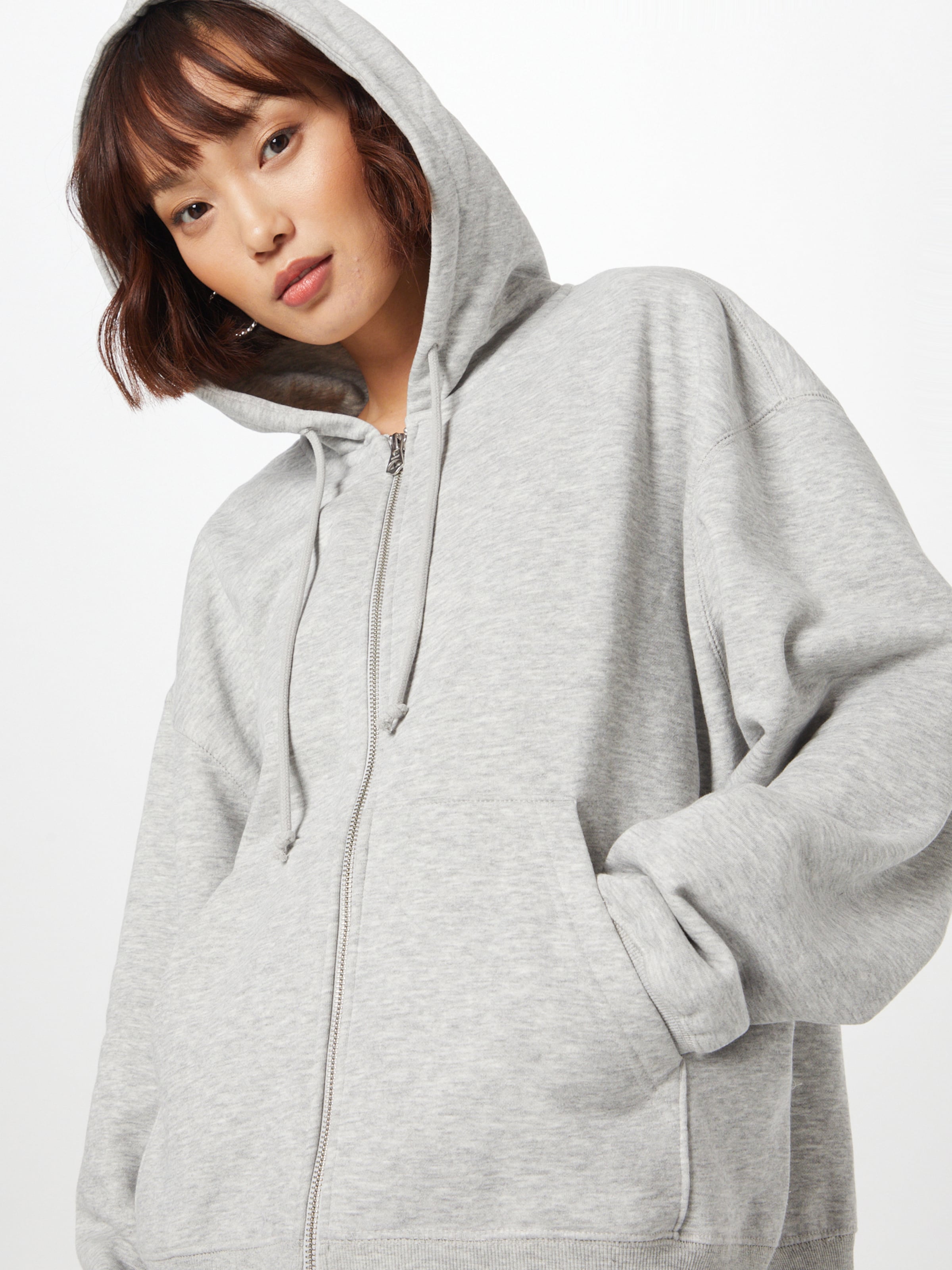 WEEKDAY Zip Up Hoodie in Grey ABOUT YOU