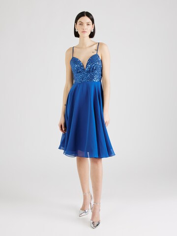 Robe de cocktail SWING en bleu : devant