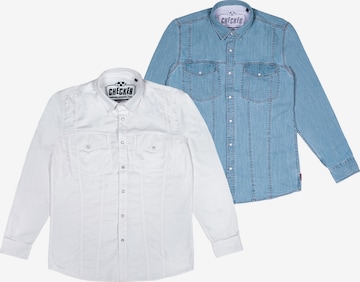 Chemise ' Dynasty Denim ' Checker en bleu : devant