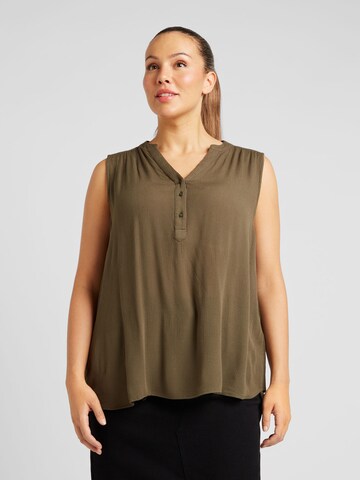 ONLY Carmakoma - Blusa 'JETTE' en verde: frente