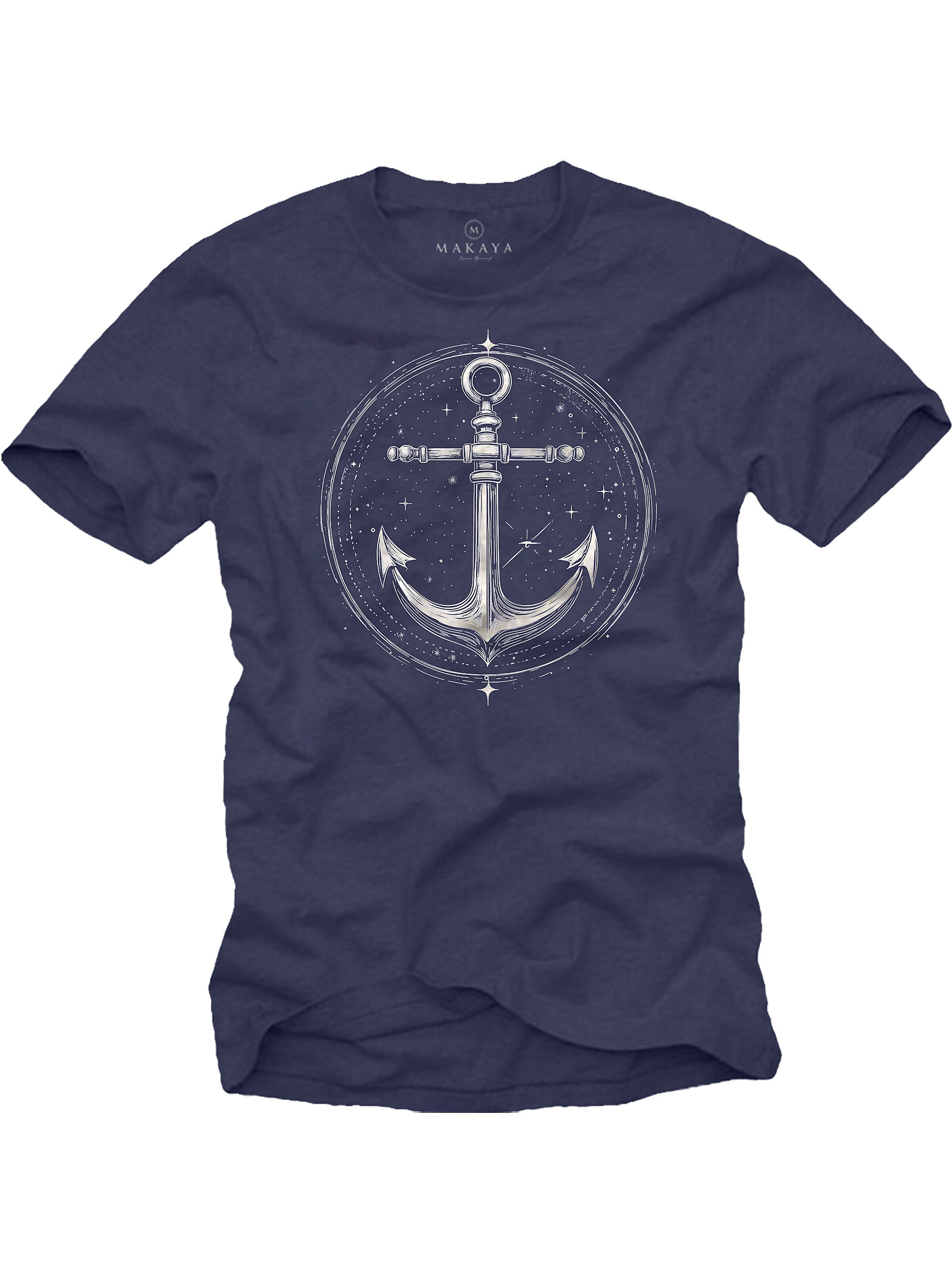 MAKAYA Shirt 'Space Anchor' in Blue: front