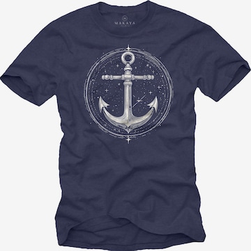 MAKAYA Shirt 'Space Anchor' in Blue: front