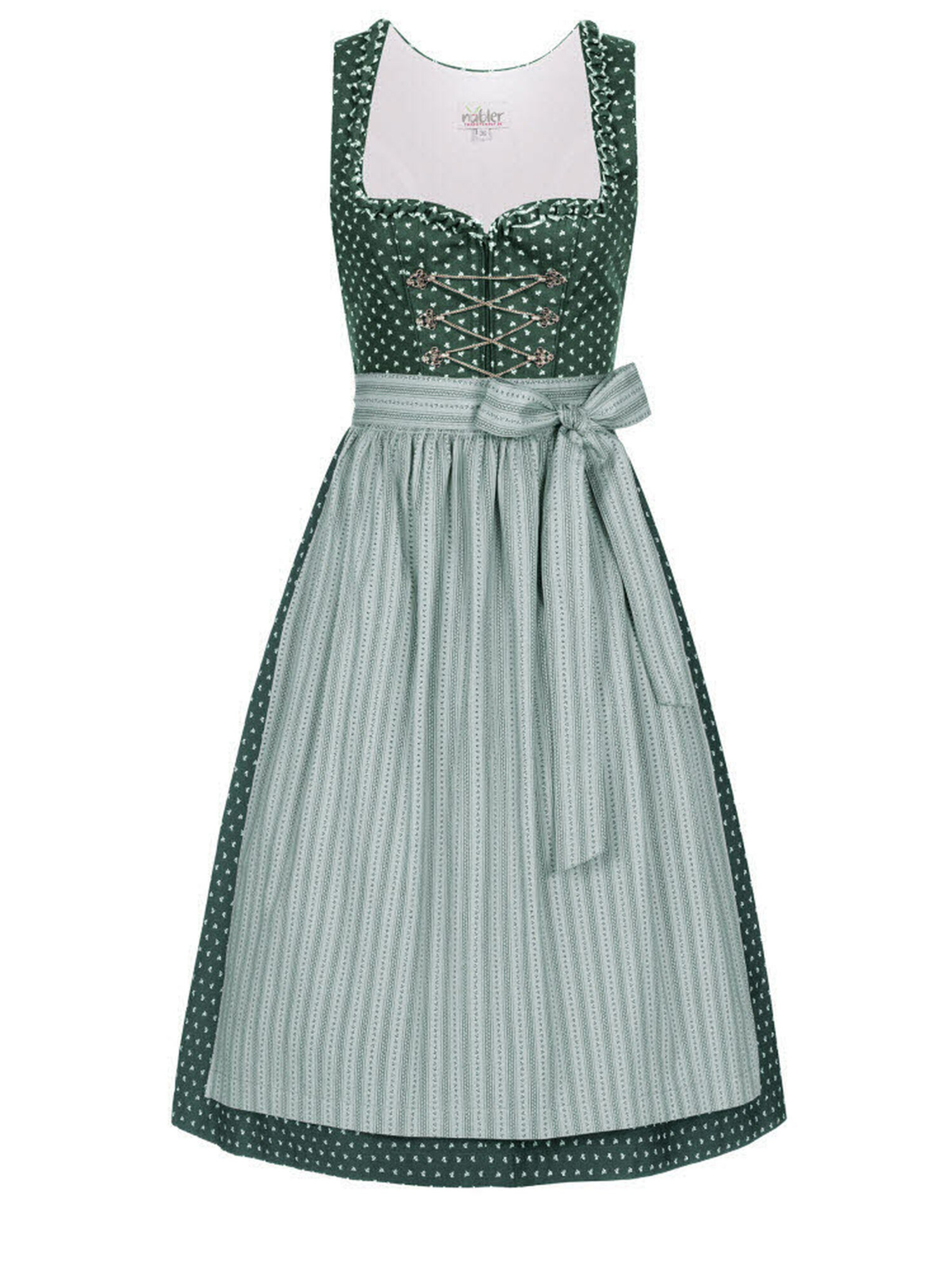 Trachtenhof Nübler Dirndl 'Dirndl midi Thea' in Grün: Vorderseite