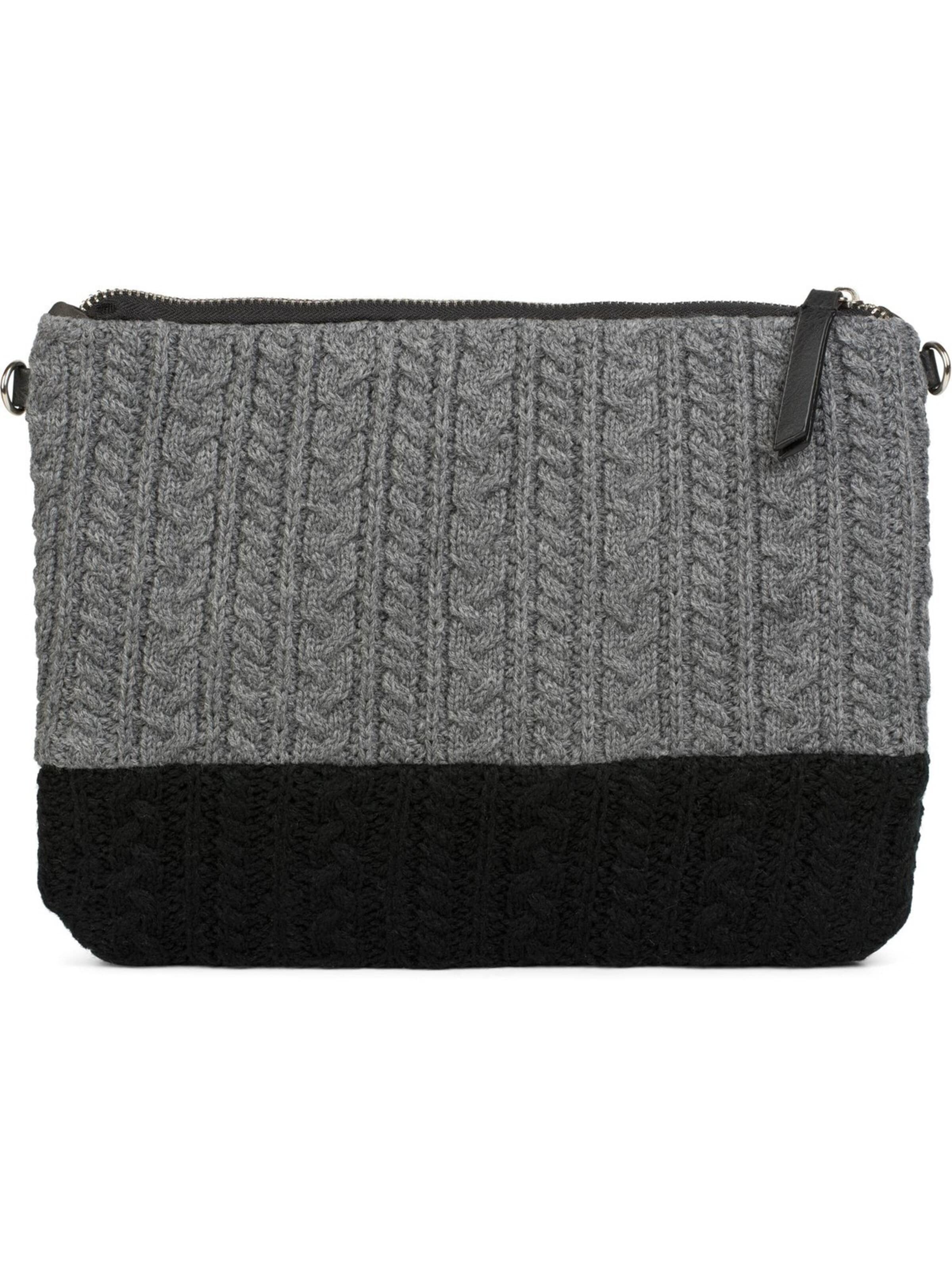 styleBREAKER Clutch 'Strick Clutch mit Zopfmuster'‌‌‌‌‌‌‌ in Grau