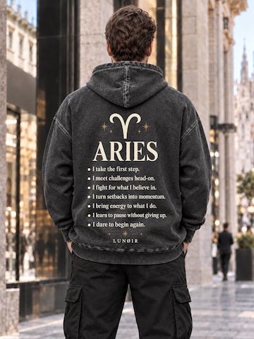 Sweat-shirt 'Zodiac - Aries' LUNØIR Studio en gris