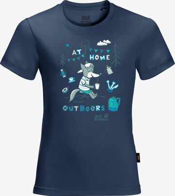 JACK WOLFSKIN T-Shirt 'Happy Camper' in Blau: predná strana