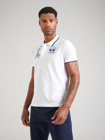 Tricou de la La Martina pe alb: față