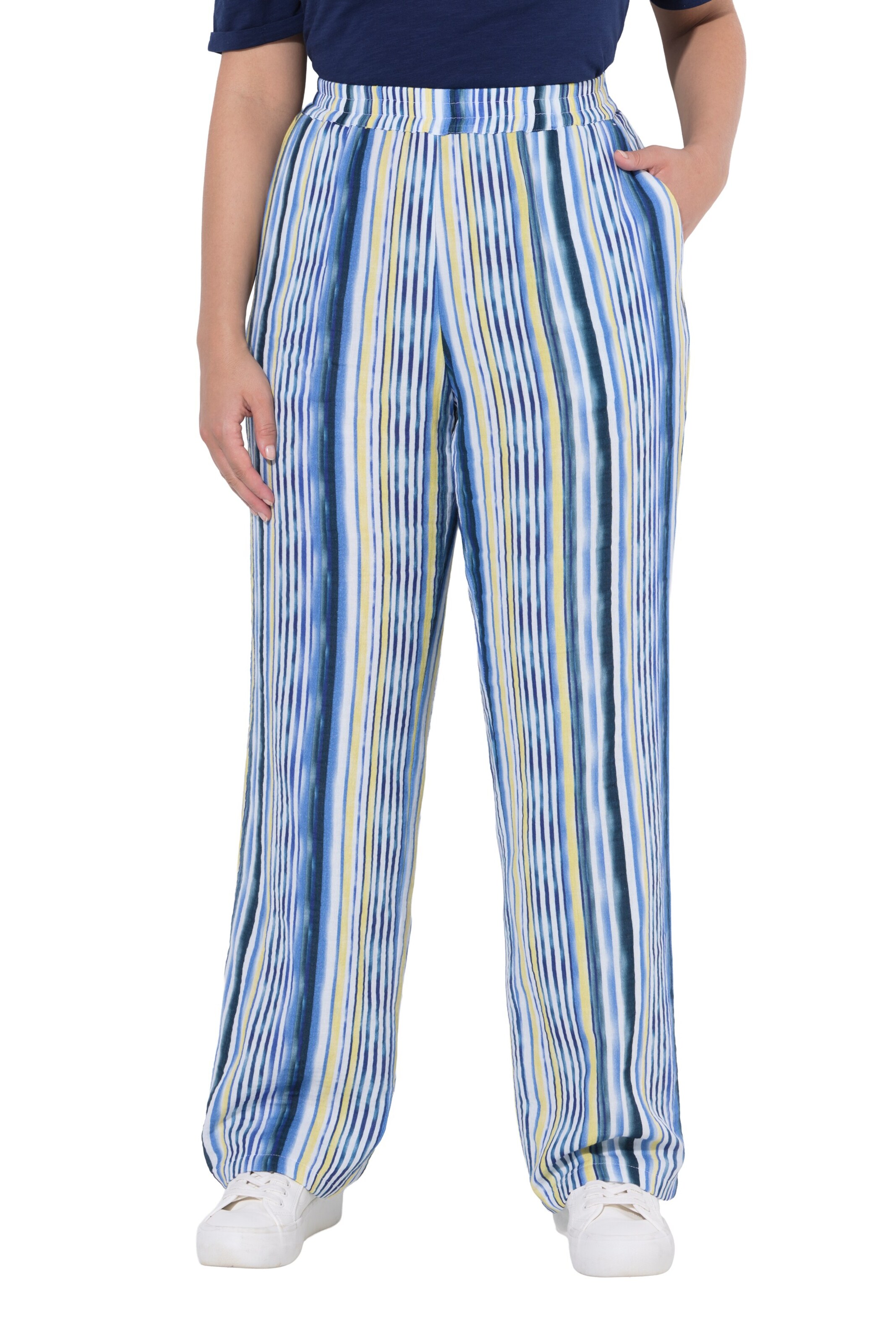 Ulla Popken Regular Broek in Blauw: voorkant