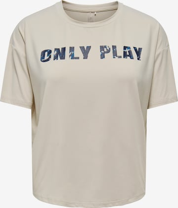 T-shirt fonctionnel 'Font' ONLY PLAY en beige : devant