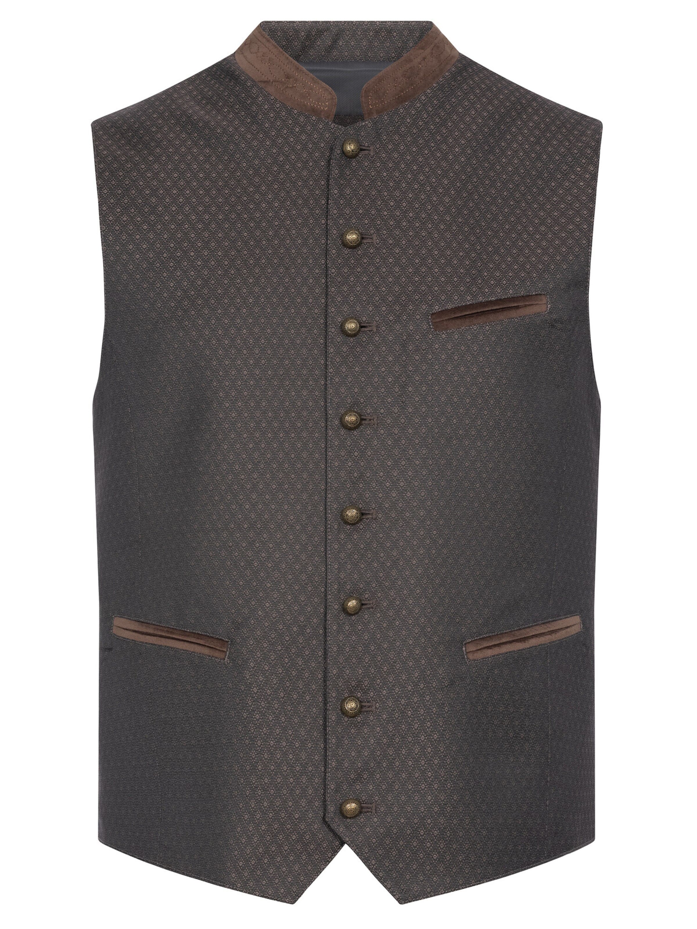 Trachtenhof Nübler Vest 'Trachtengilet Karl' in Brown: front