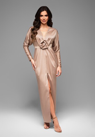 Ombre Avondjurk in Beige: voorkant