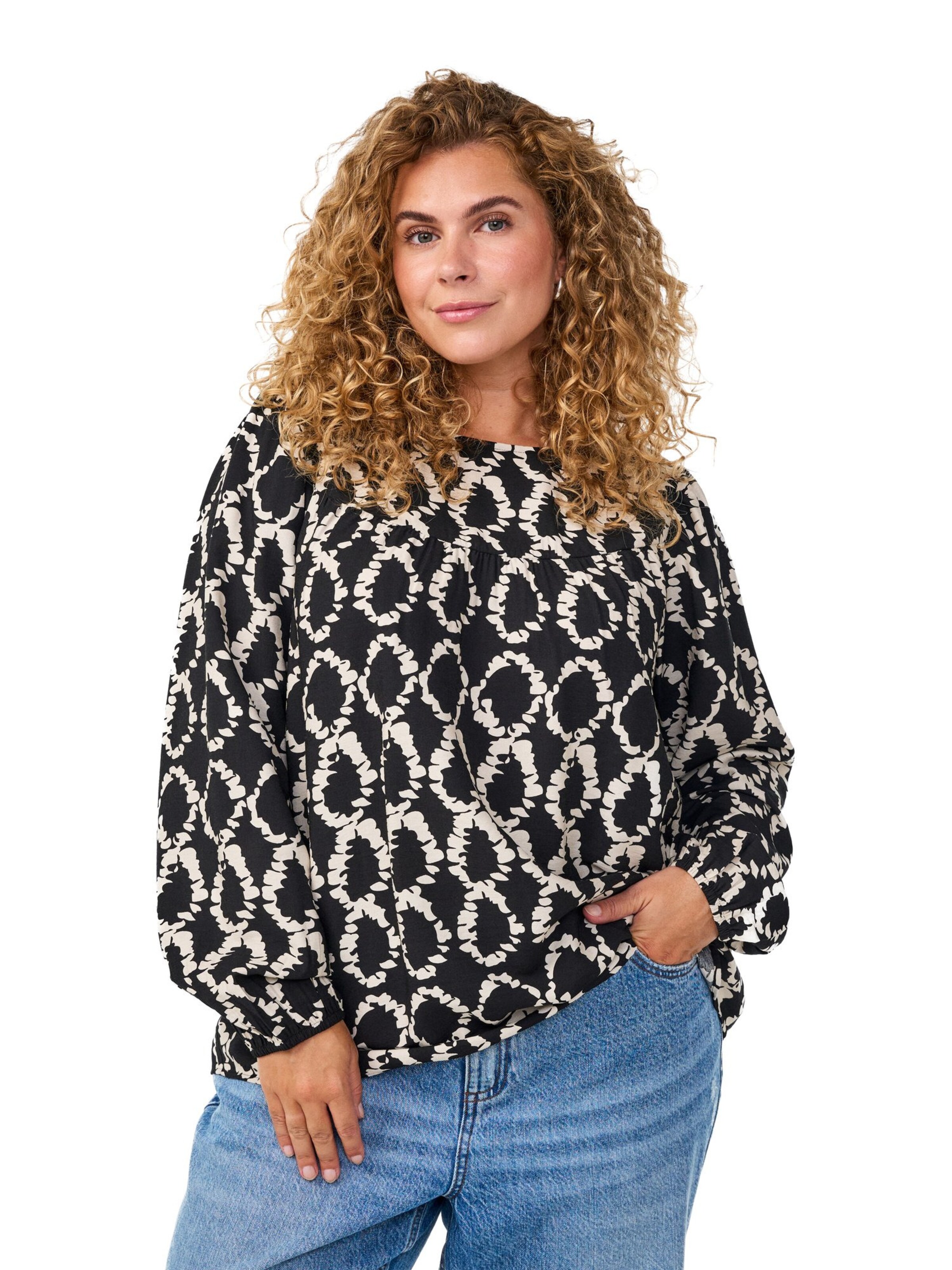 Zizzi Blúzka 'Vellen' - Čierna: predná strana