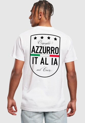 Mister Tee Póló 'Azurro Italia' - fehér: elől