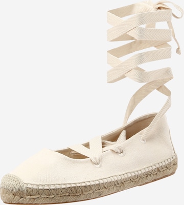 Polo Ralph Lauren Espadrilles in Wit: voorkant