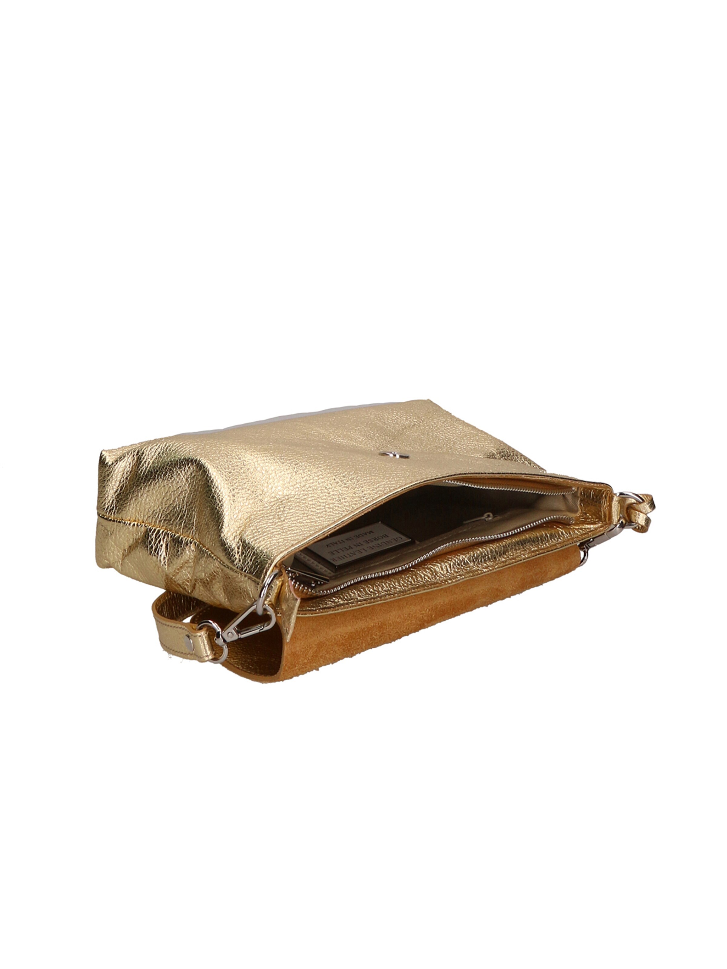 Pochette 'Pochette Donna Pelle Dollaro Laminato con Tracolla Rimovibile - Made in Italy' di Gave Lux in oro