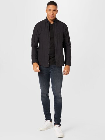 Casual Friday Regular fit Button Up Shirt 'Anton' in Black