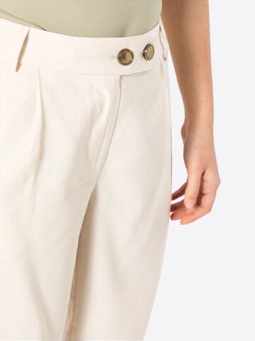 VILA Loose fit Pleat-Front Pants 'ANINA' in Beige