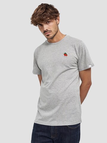 Mikon T-Shirt 'Erdbeere' in Grau: predná strana
