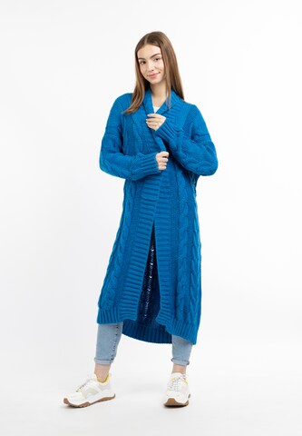 MYMO Knit Cardigan 'Blonda' in Blue: front