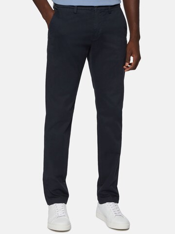 Boggi Milano Slimfit Broek 'Gabardine' in Blauw: voorkant