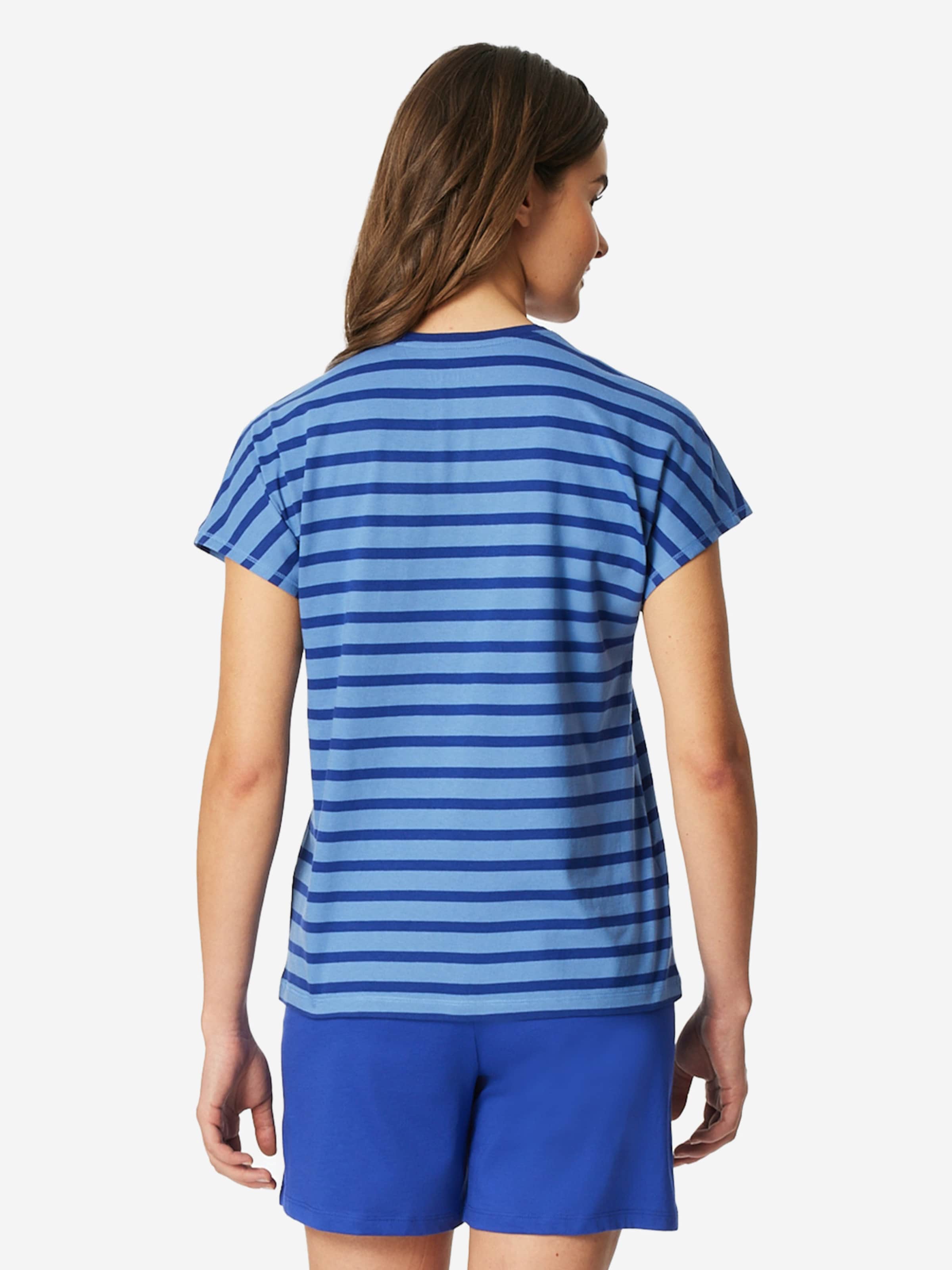 SCHIESSER - Pijama de pantalón corto 'Casual Essentials' en azul