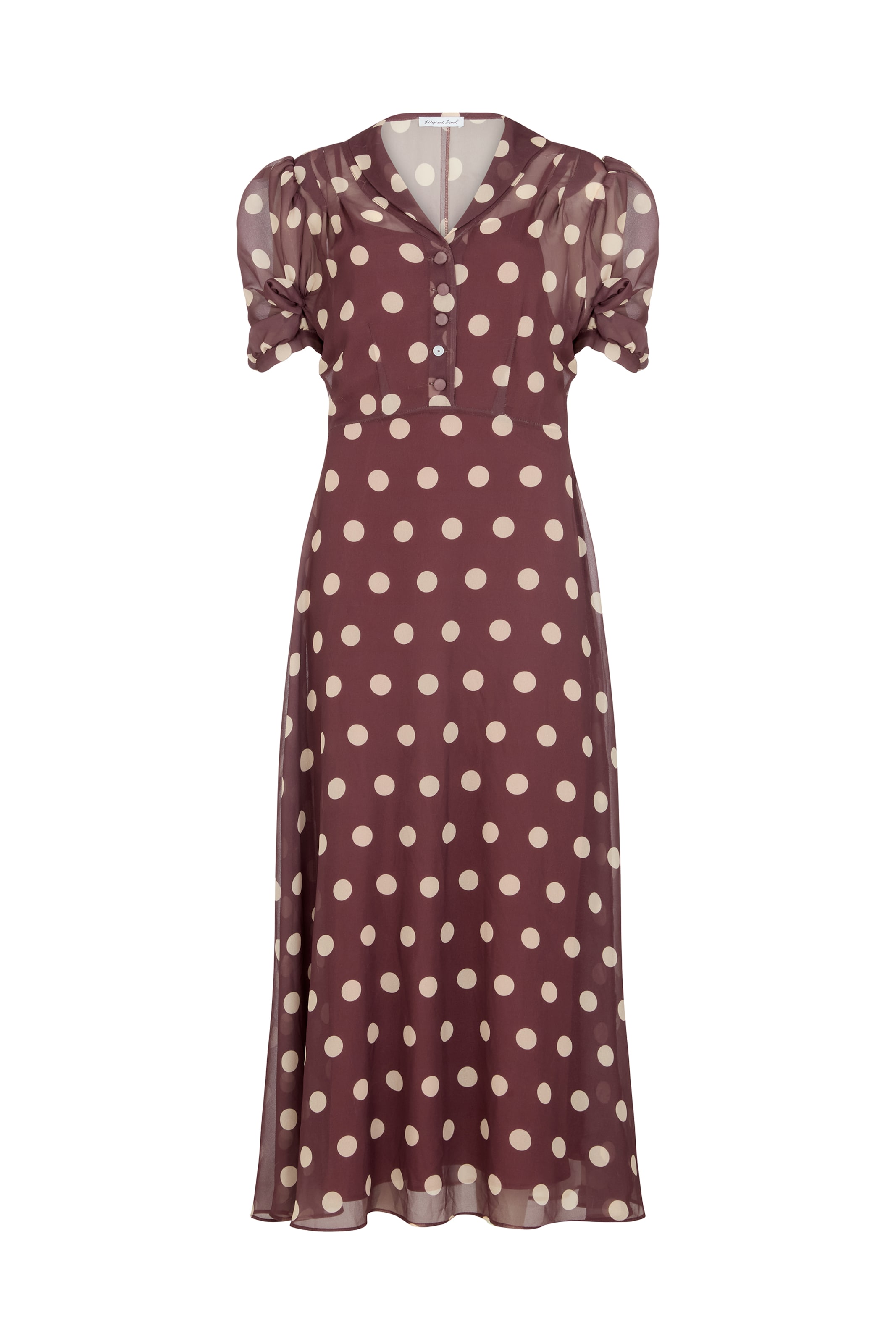 lily and lionel Dress ' Julia Button Down Print Maxi Dress ' in Brown: front